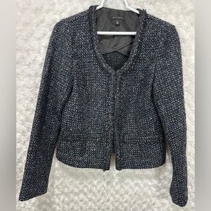 Will Smith Women's Black White & Blue Tweed Jacket
